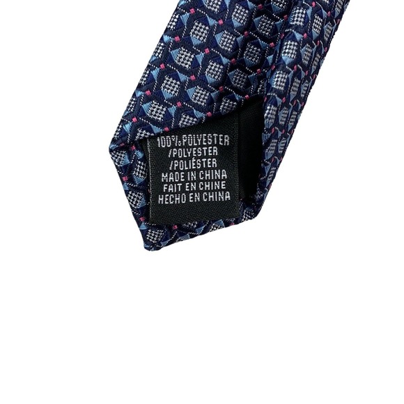 Perry Ellis Mens Cavert Geo Print Neck Tie Blue 3 1/8" - Picture 4 of 4